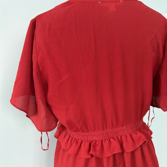 Miami Red Ruffled Wrap Sundress - Picture 6 of 7